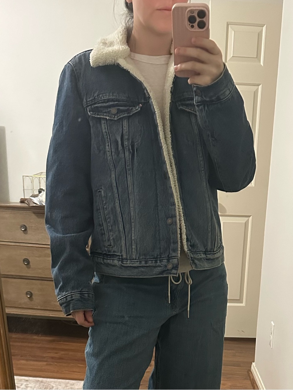 Levi's Dark Blue Sherpa-Lined Denim Jacket